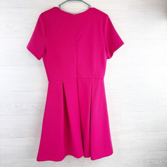 Anthropologie Hutch Vicki Textured Fit & Flare Pink Dress Large - Picture 3 of 5
